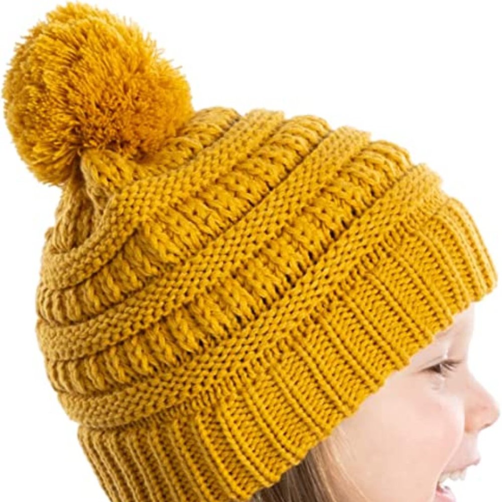 Mustard Pom Pom CC Beanie